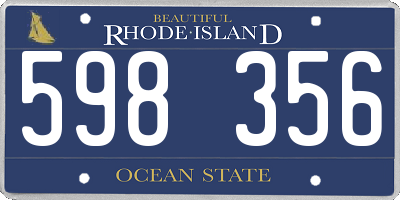 RI license plate 598356
