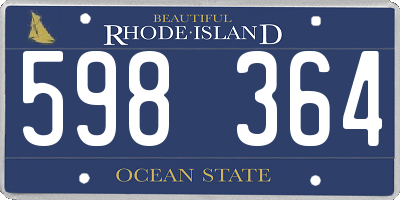 RI license plate 598364