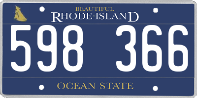RI license plate 598366