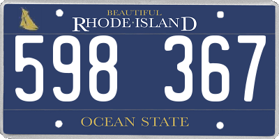 RI license plate 598367