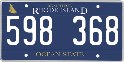 RI license plate 598368