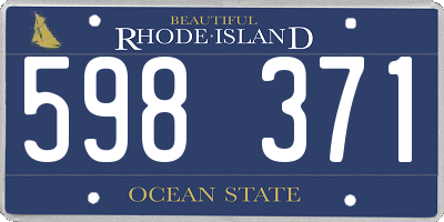 RI license plate 598371