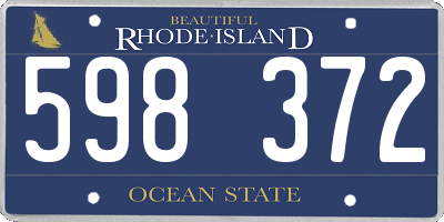 RI license plate 598372