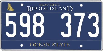 RI license plate 598373