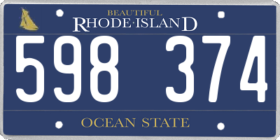 RI license plate 598374
