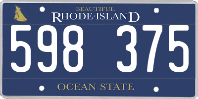 RI license plate 598375