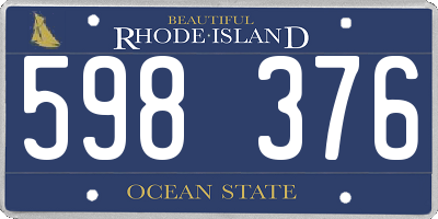 RI license plate 598376