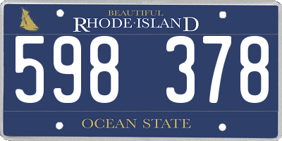 RI license plate 598378