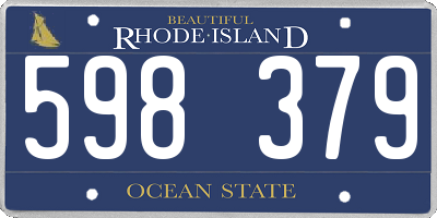 RI license plate 598379