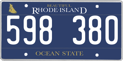 RI license plate 598380
