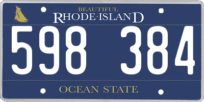 RI license plate 598384