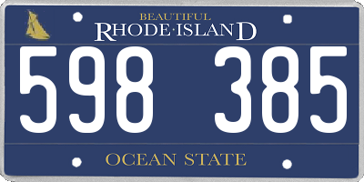 RI license plate 598385