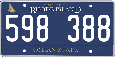 RI license plate 598388