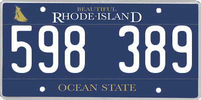 RI license plate 598389