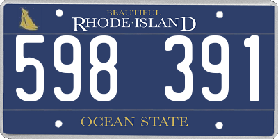 RI license plate 598391