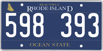 RI license plate 598393