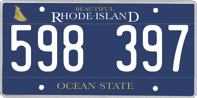 RI license plate 598397