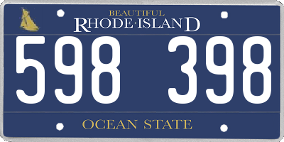 RI license plate 598398