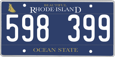 RI license plate 598399