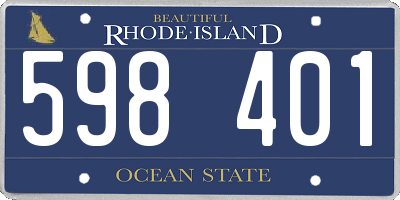 RI license plate 598401