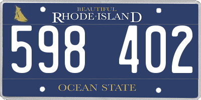 RI license plate 598402