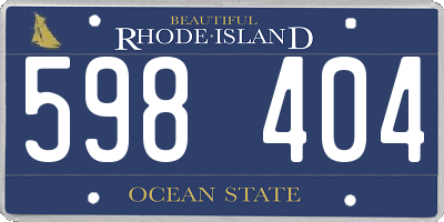 RI license plate 598404