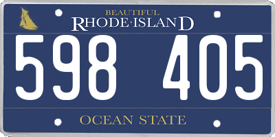 RI license plate 598405