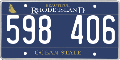 RI license plate 598406