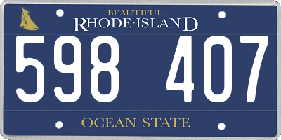 RI license plate 598407