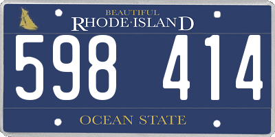 RI license plate 598414