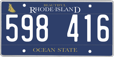 RI license plate 598416