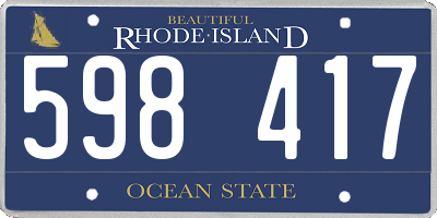 RI license plate 598417
