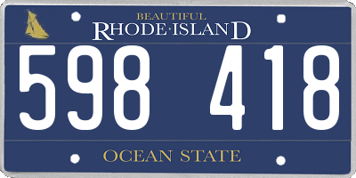 RI license plate 598418