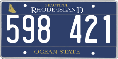 RI license plate 598421