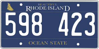 RI license plate 598423