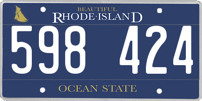 RI license plate 598424
