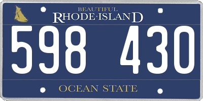 RI license plate 598430