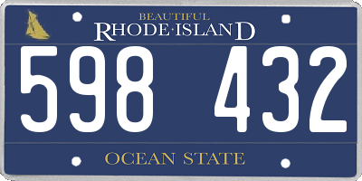 RI license plate 598432