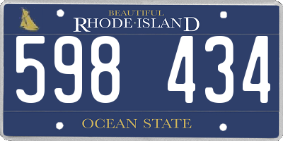RI license plate 598434