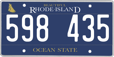 RI license plate 598435