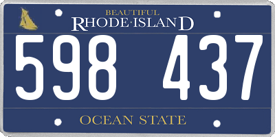RI license plate 598437