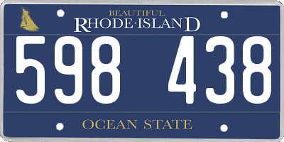RI license plate 598438