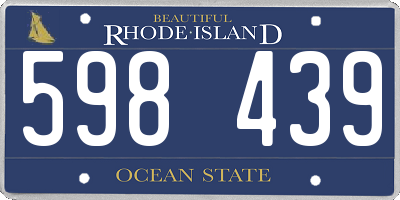 RI license plate 598439