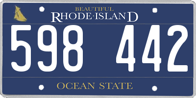 RI license plate 598442