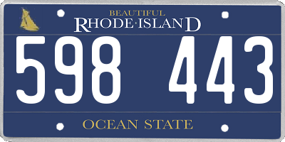 RI license plate 598443