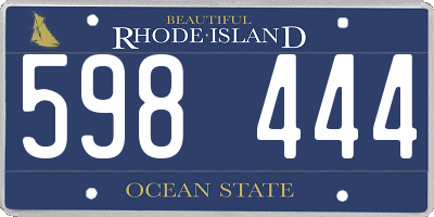 RI license plate 598444