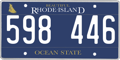 RI license plate 598446