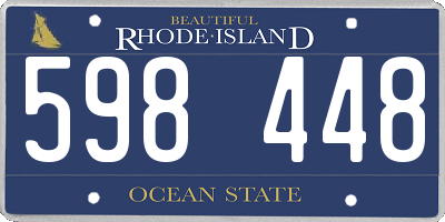 RI license plate 598448