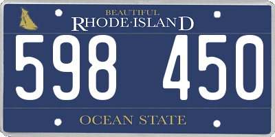 RI license plate 598450