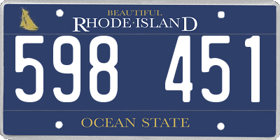 RI license plate 598451